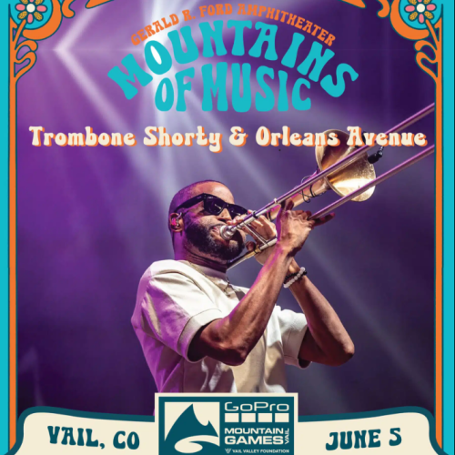 Concert poster for Trombone Shorty & Orleans Avenue at Gerald R. Ford Amphitheater, Vail, CO, on June 5.