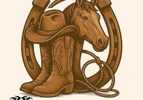 The image features a design for the Paniolo Festival, showcasing a horse, cowboy boots, and a rope, set for September 2025.